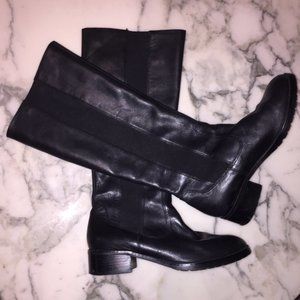 Donald Pliner Buriel Riding Boots Black Leather 6M